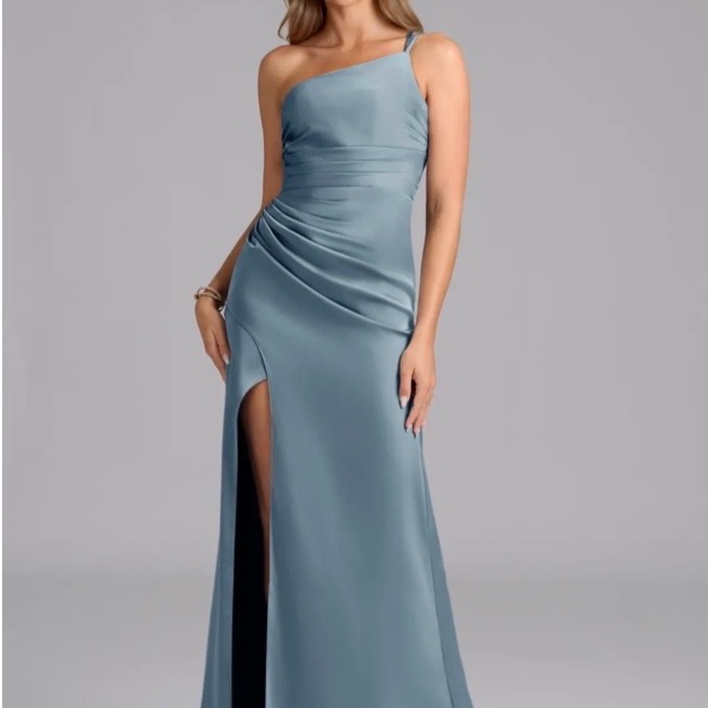 Azazie One-Shoulder Satin Dress